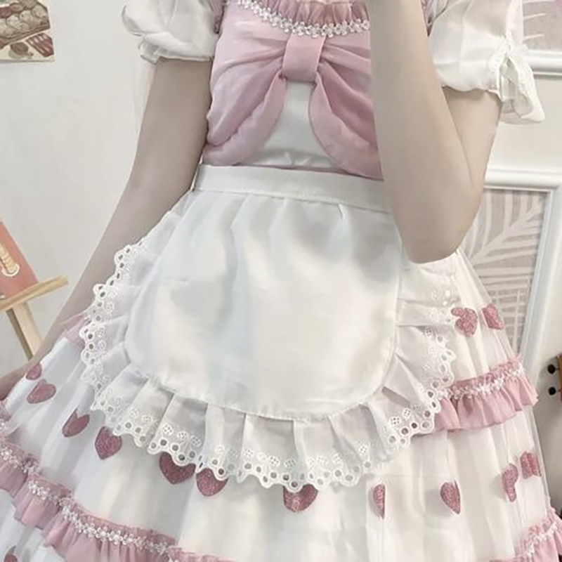 Home Cooking Work - مريلة نسائية نصفية قصيرة للمطبخ، بتصميم